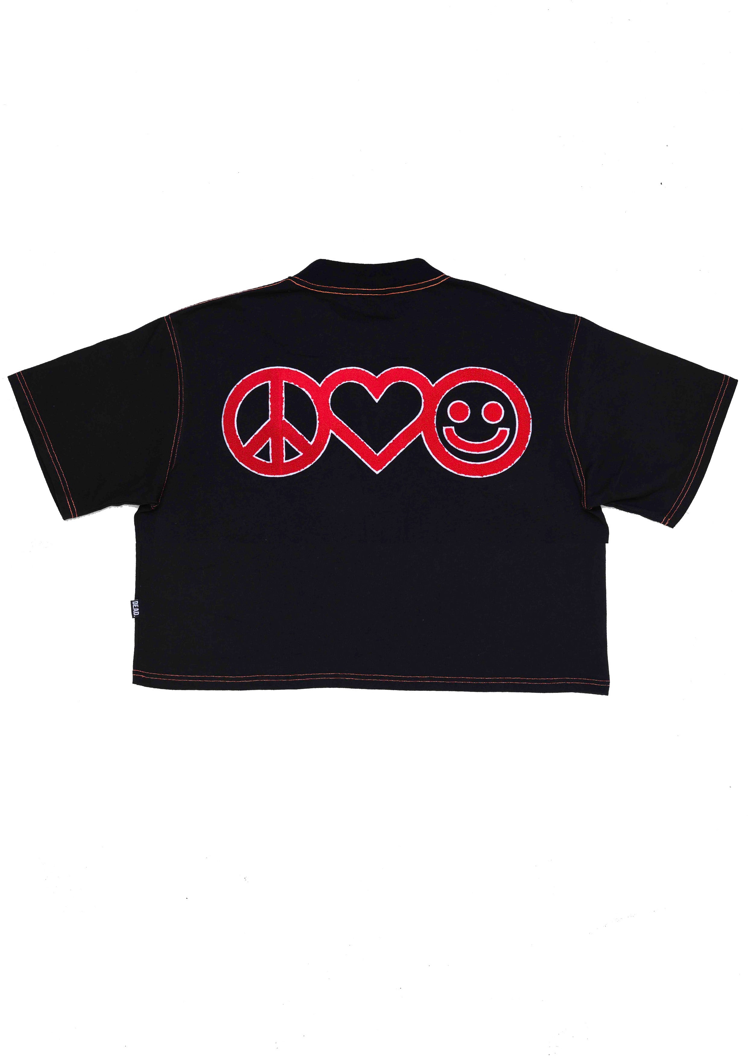 Peace, Love & Happiness Crop T-shirt