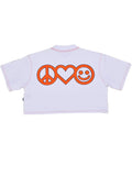 Peace, Love & Happiness Crop T-shirt